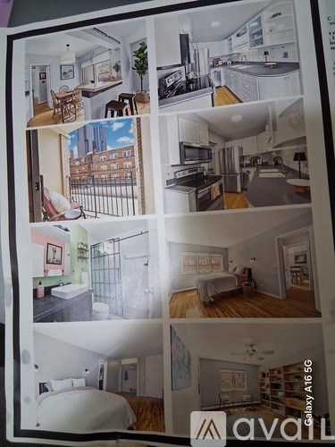 A Samsung Galaxy A16 5G advertisement showing various interior images of a house.