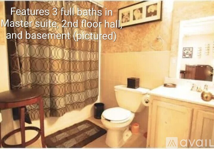 A bathroom with a toilet, sink, and a shower curtain.