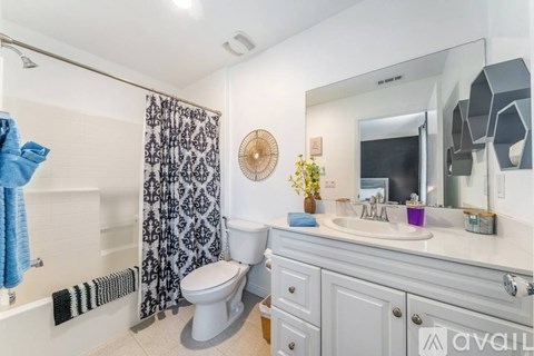 A bathroom with a white toilet, a sink, and a shower.