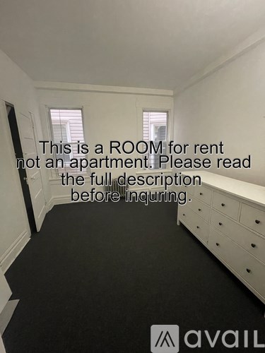 A room for rent is available, but it is not an apartment.