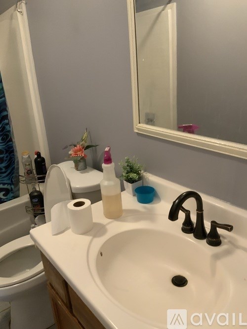 A bathroom sink with a roll of toilet paper on top of it.