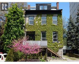A house with a green vine on the side.