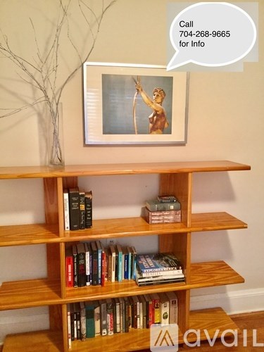 A wooden shelf with books and a vase with a painting of a man holding a spear on top of it.