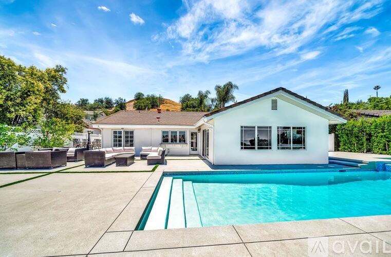 A house with a pool in the backyard.