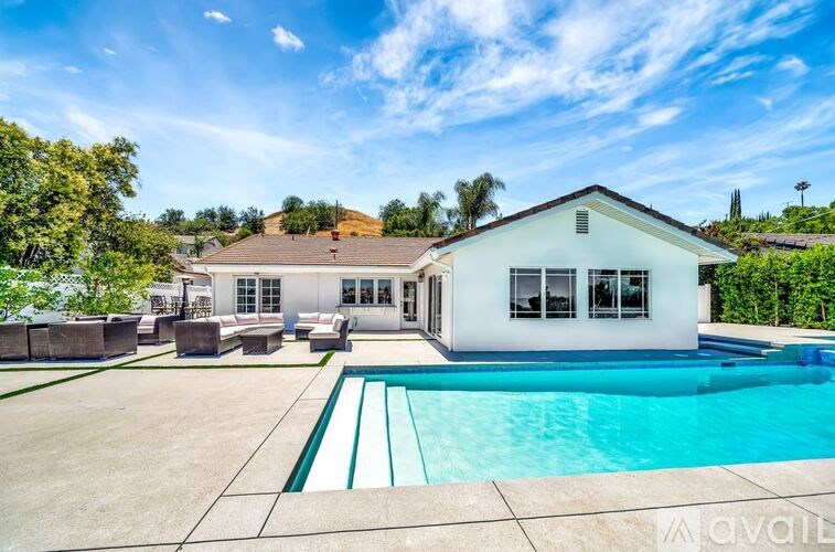 A house with a pool in the backyard.