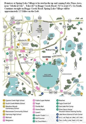 A map of Spring Lake Village and its surrounding areas.
