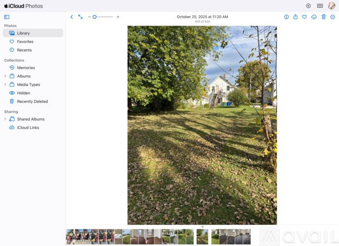 A grassy path with trees and a house in the background.
