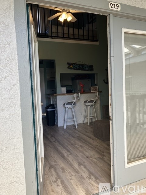 A view into apartment 219 with a kitchen area.