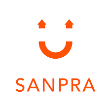 A graphic with a smiley face and the word "SANPRA" below it.