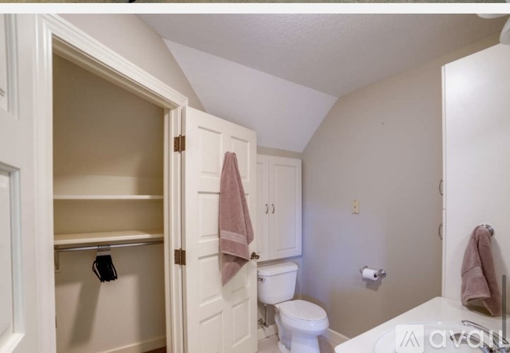 A white bathroom with a toilet and a cabinet.