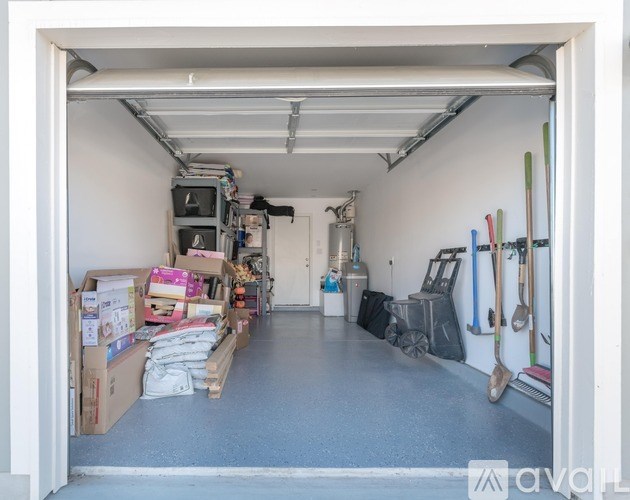A storage room with boxes and various items.