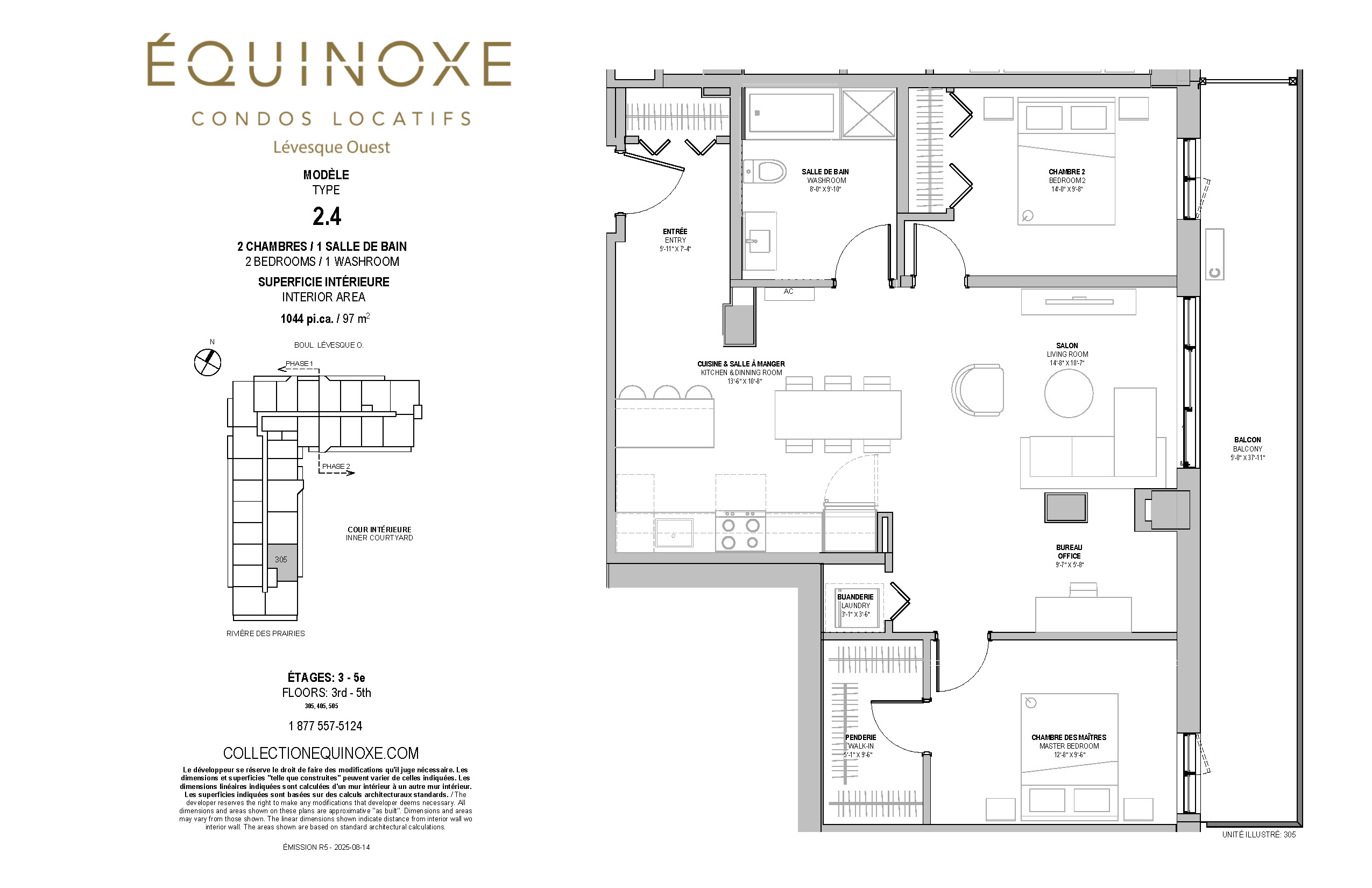 Levesque Ouest 2 bed 1 bath
