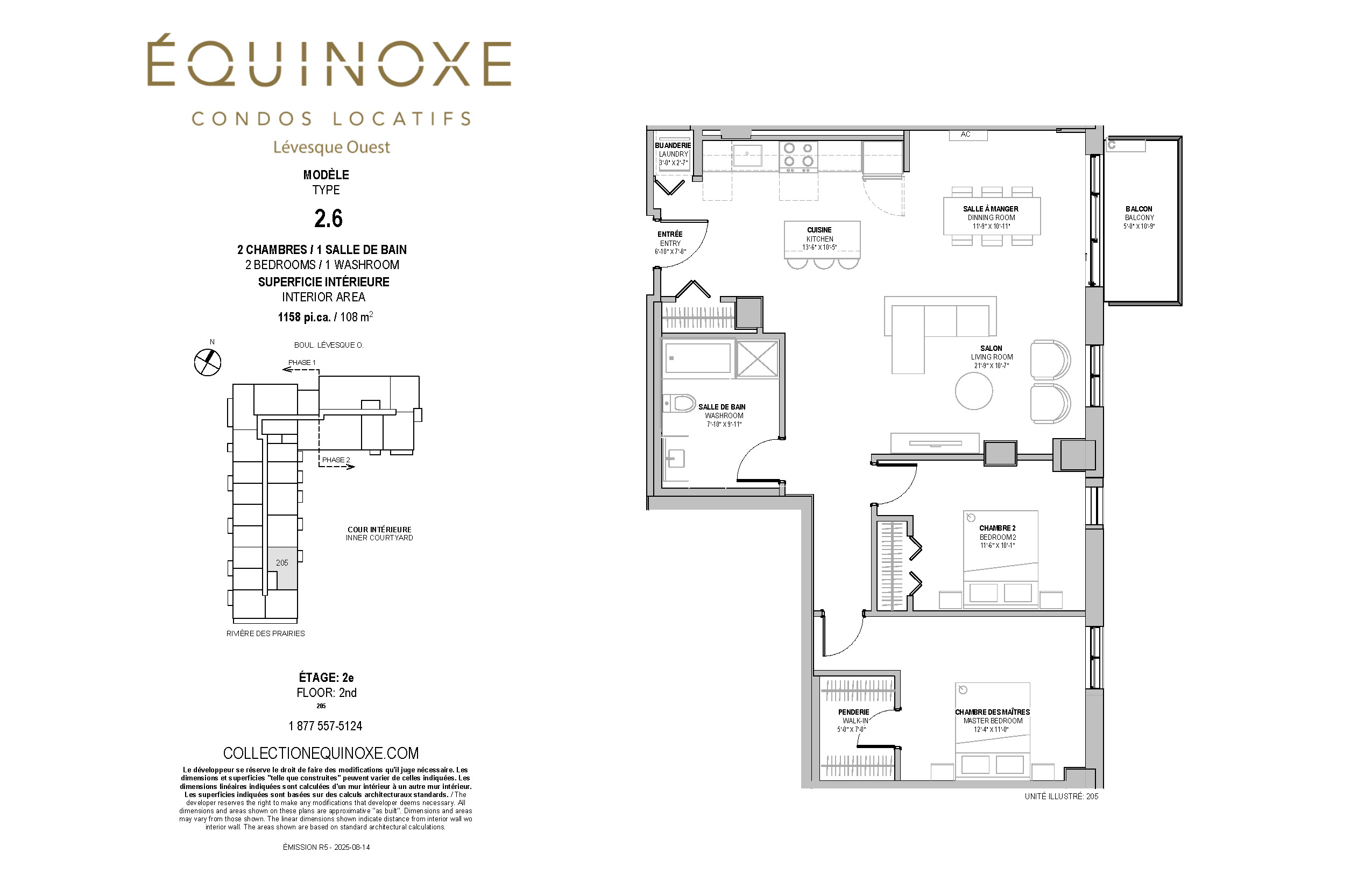 Levesque Ouest 2 bed 1 bath