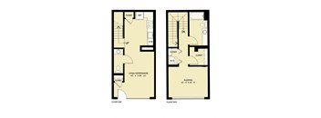 1 Bedroom 1.5 Bath Den Townhouse Income Qualified B6