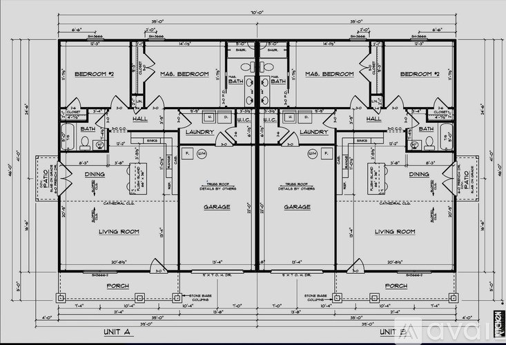 A detailed black and white architectural floor plan for a residential building.