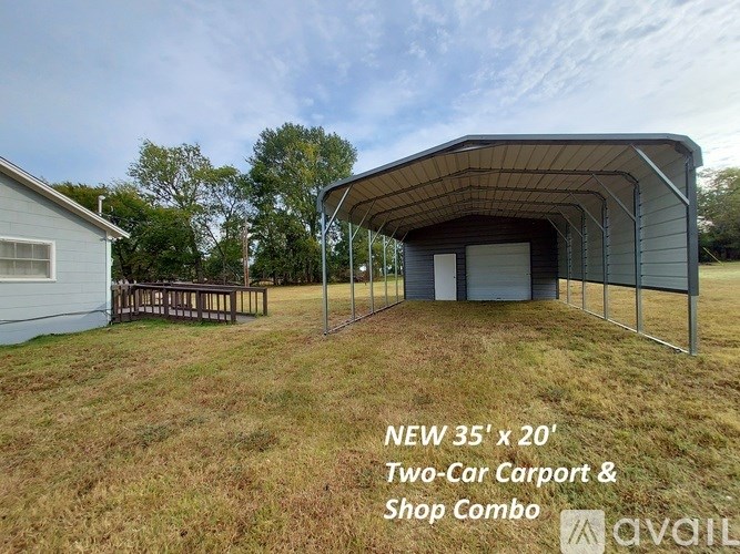 A new two-car carport and shop combo is available.