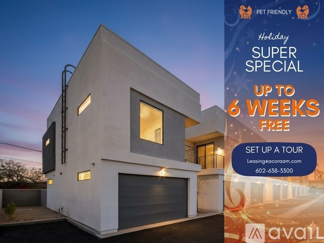 A modern house with a holiday special offer for up to 6 weeks free.