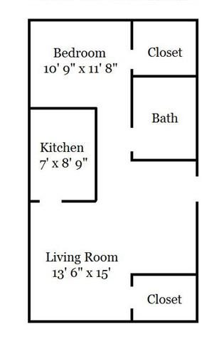 1 Bedroom Garden Floor Plan 1