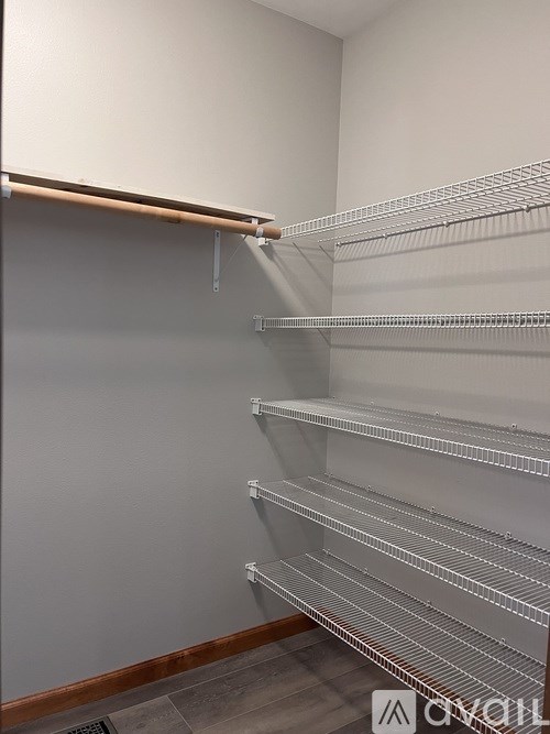 Empty shelves in a room.