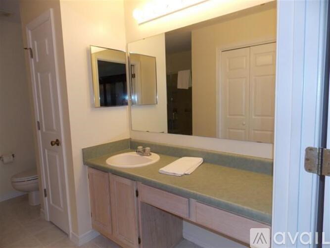 A bathroom with a sink, mirror, and toilet.