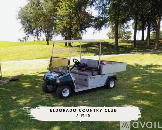 A golf cart is available for rent at the Eldorado Country Club.