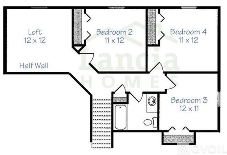 A floor plan of a house with labeled rooms and dimensions.