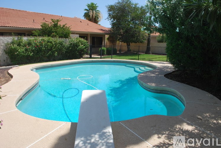 A small pool with a white line in the middle.