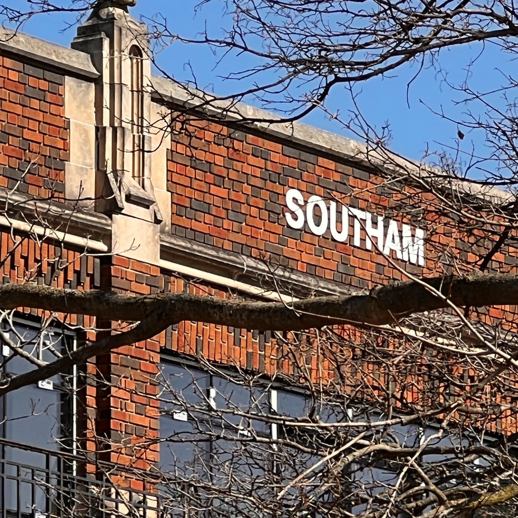 A brick building with the word "SOUTHAM" on it.
