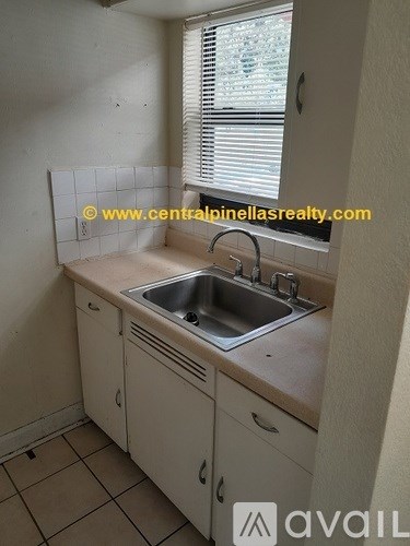 A kitchen with a sink and cabinets.