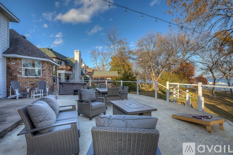 A patio with outdoor furniture is available for rent.