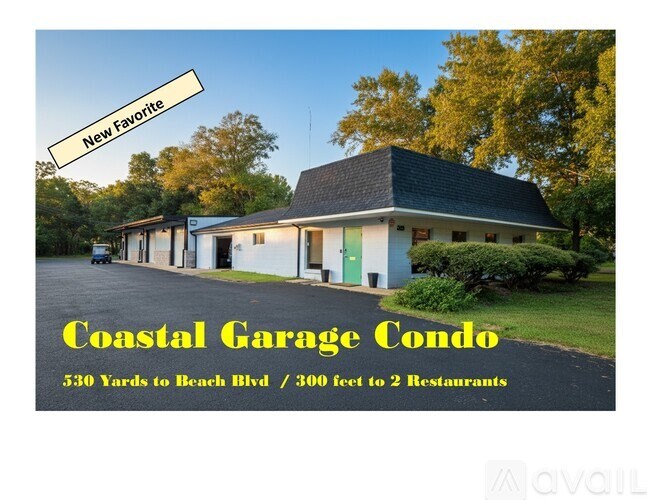 A house with a sign that says "New Favorite" in front of it.