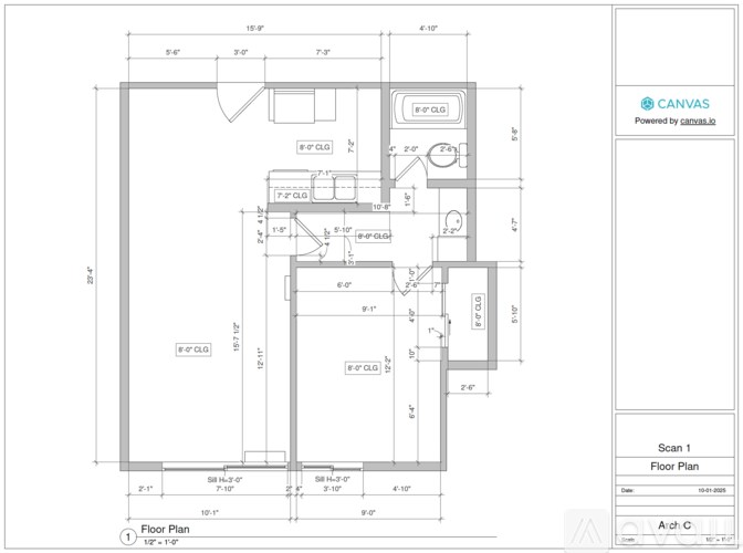 A detailed architectural floor plan for a building, showing the layout of rooms and dimensions.