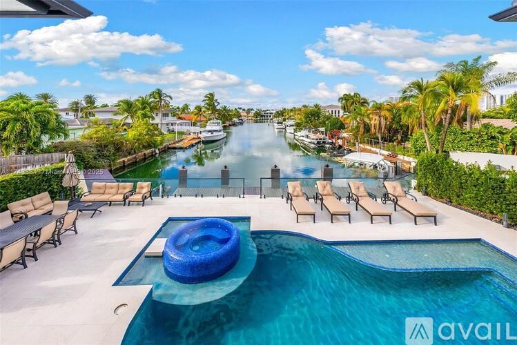A pool with a blue inflatable ring in the middle of it.