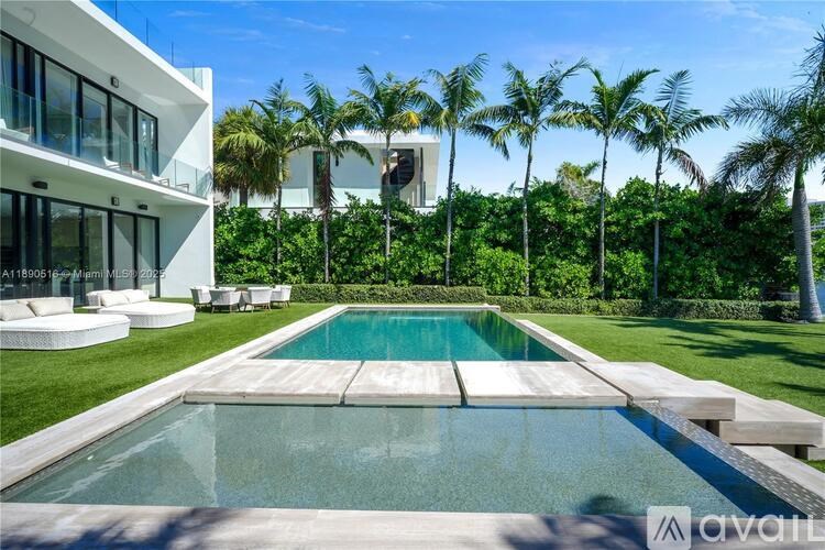A modern house with a pool in the backyard.