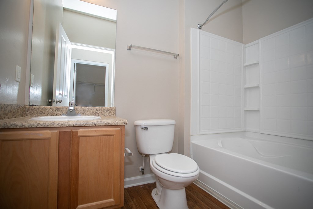 a bathroom with a toilet and a sink and a bath tub