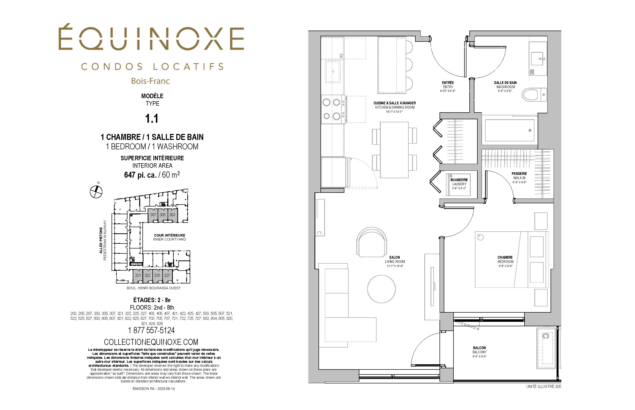 Bois Franc 1 bed 1 bath