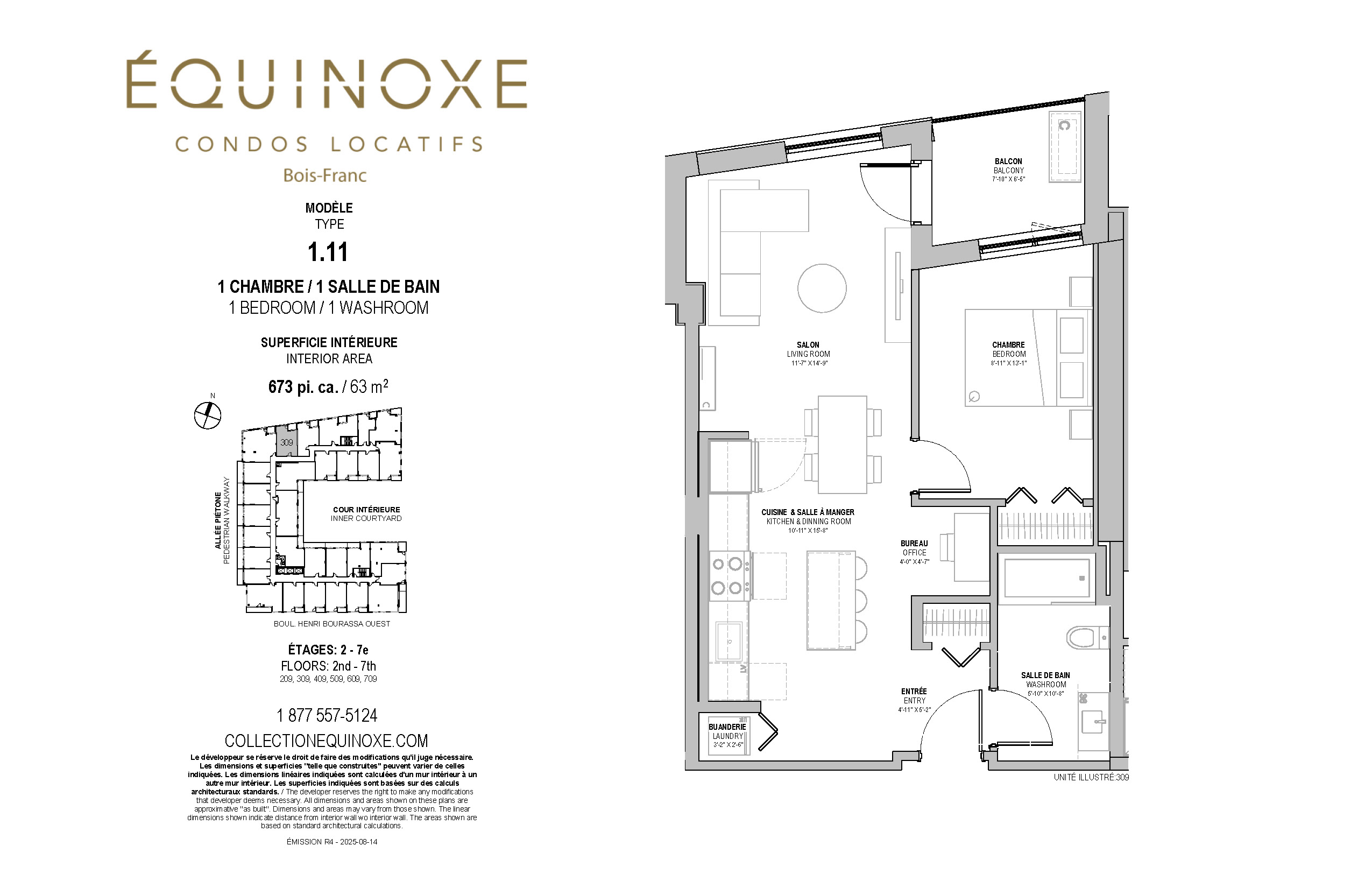 Bois Franc 1 bed 1 bath