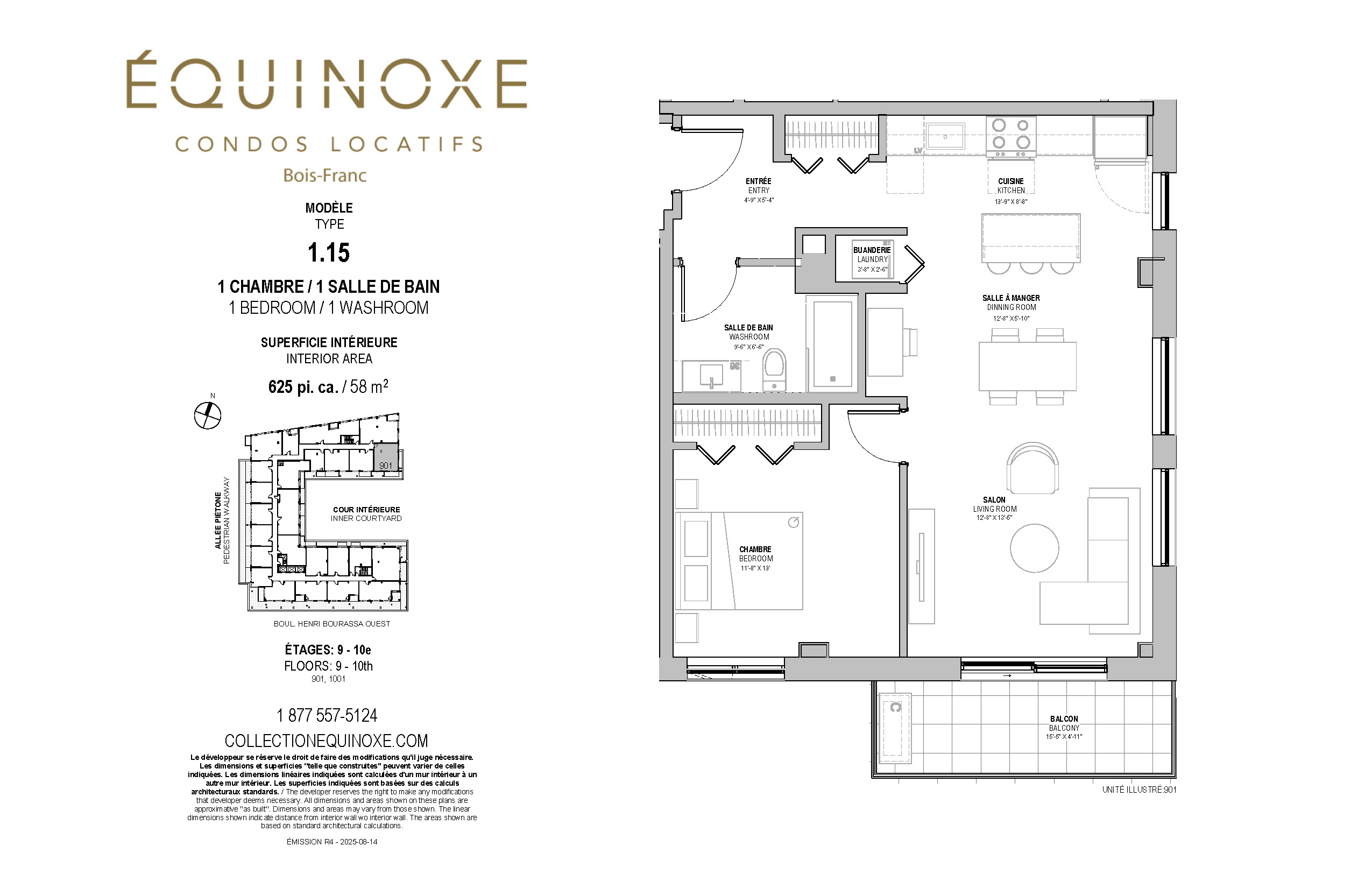 Bois Franc 1 bed 1 bath