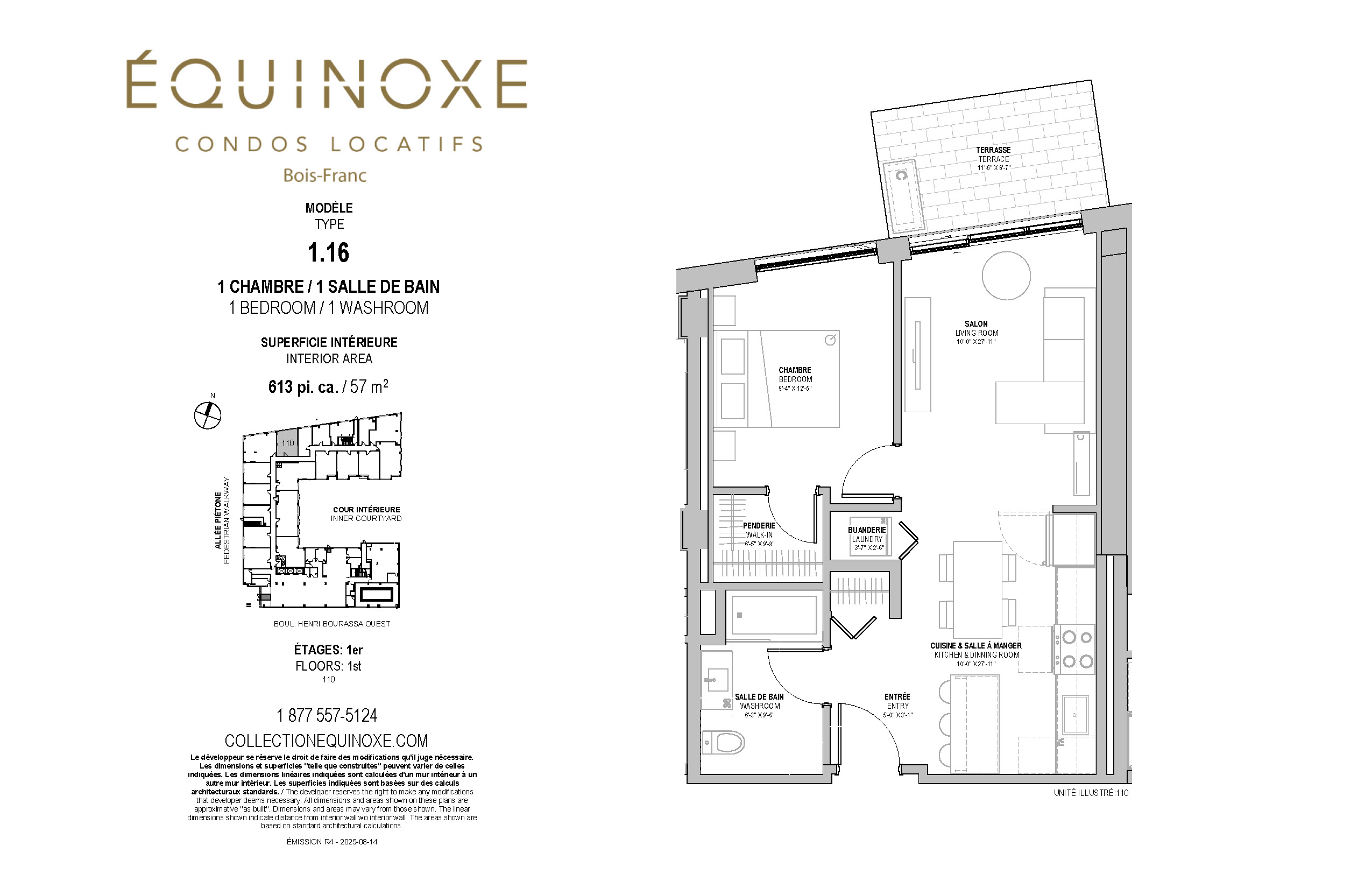 Bois Franc 1 bed 1 bath