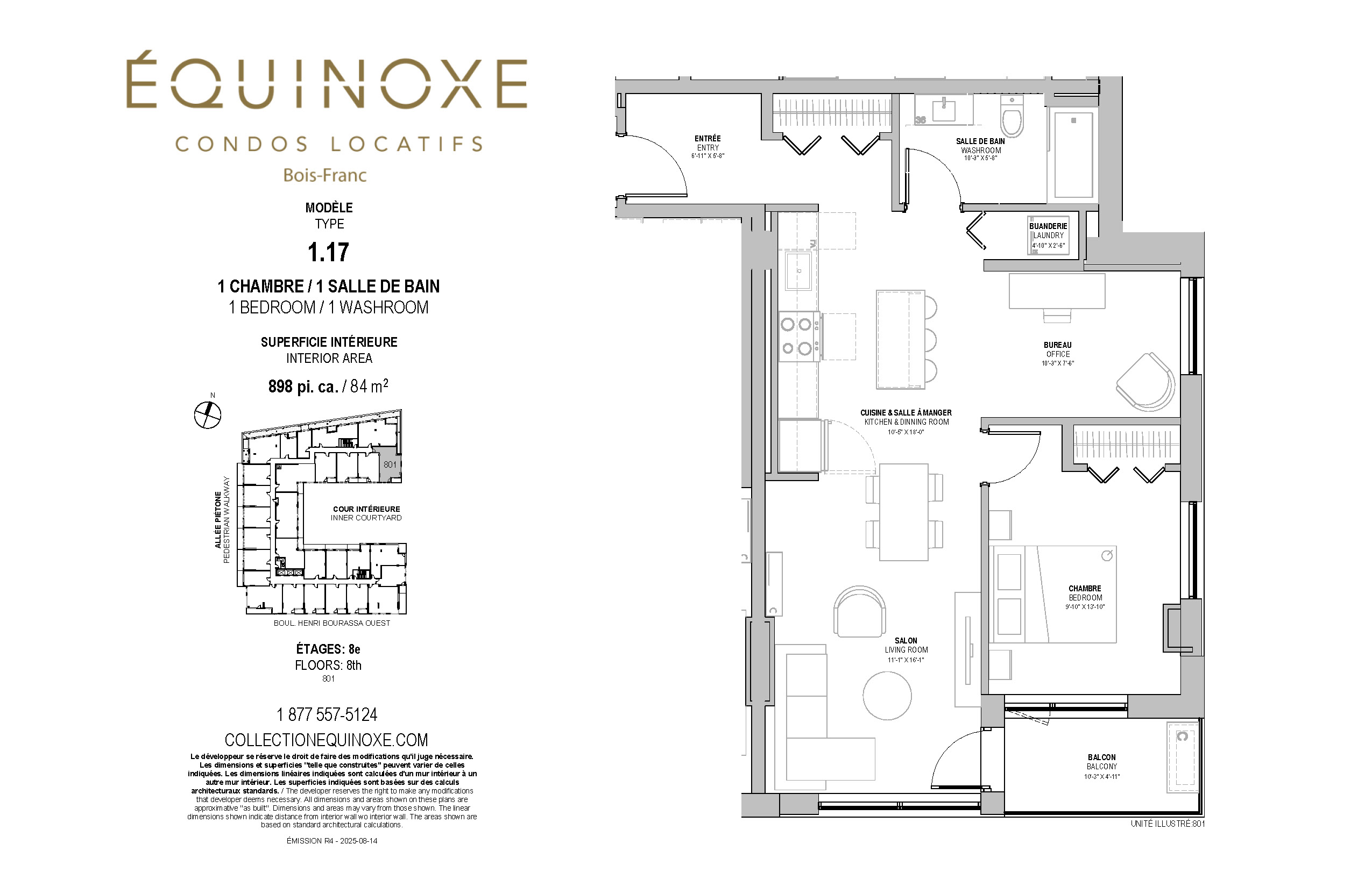 Bois Franc 1 bed 1 bath