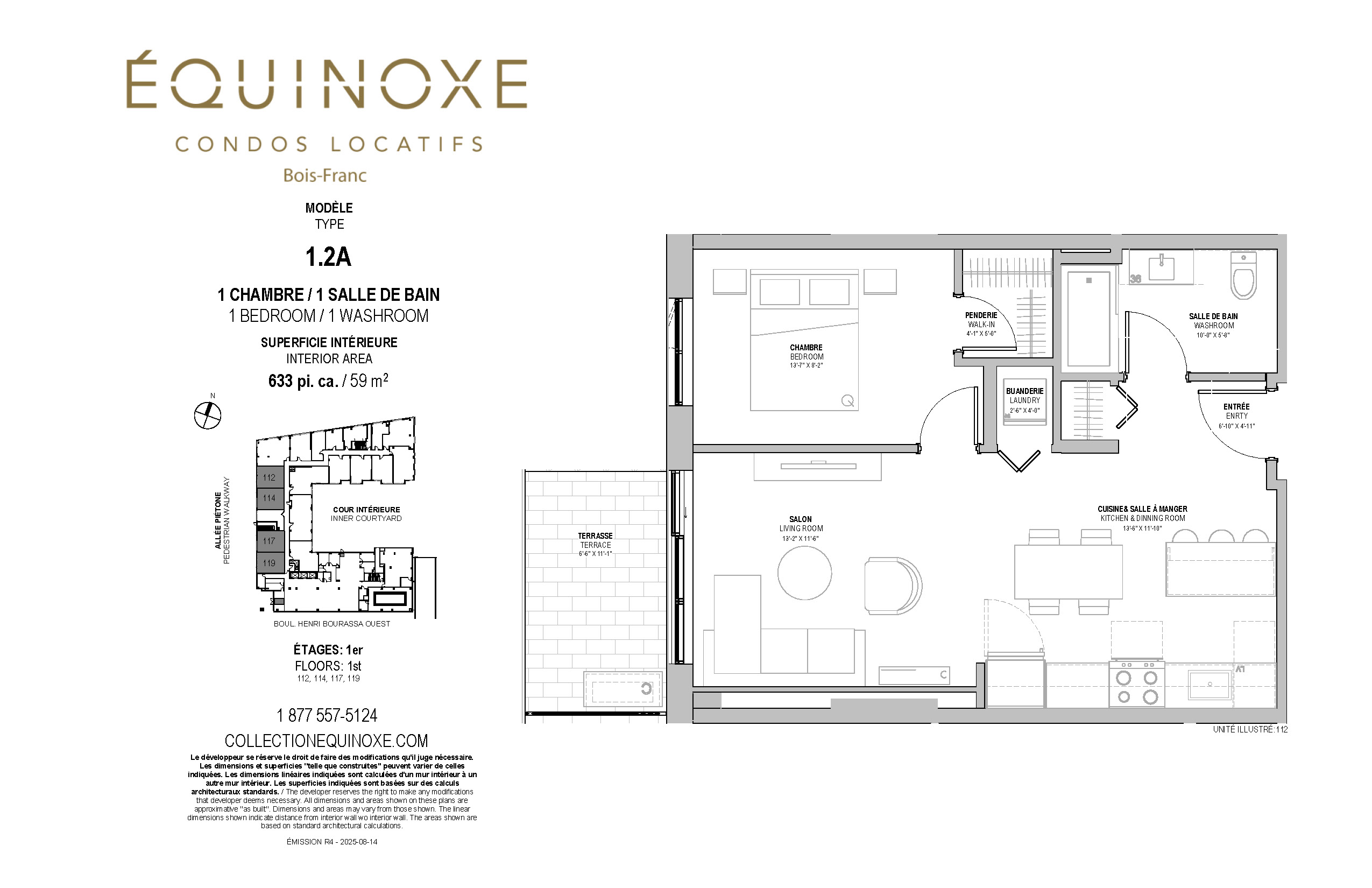 Bois Franc 1 bed 1 bath