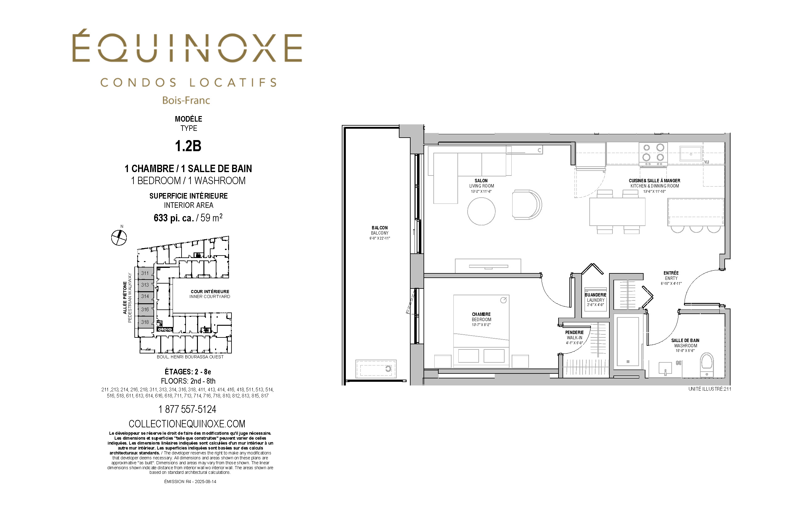 Bois Franc 1 bed 1 bath