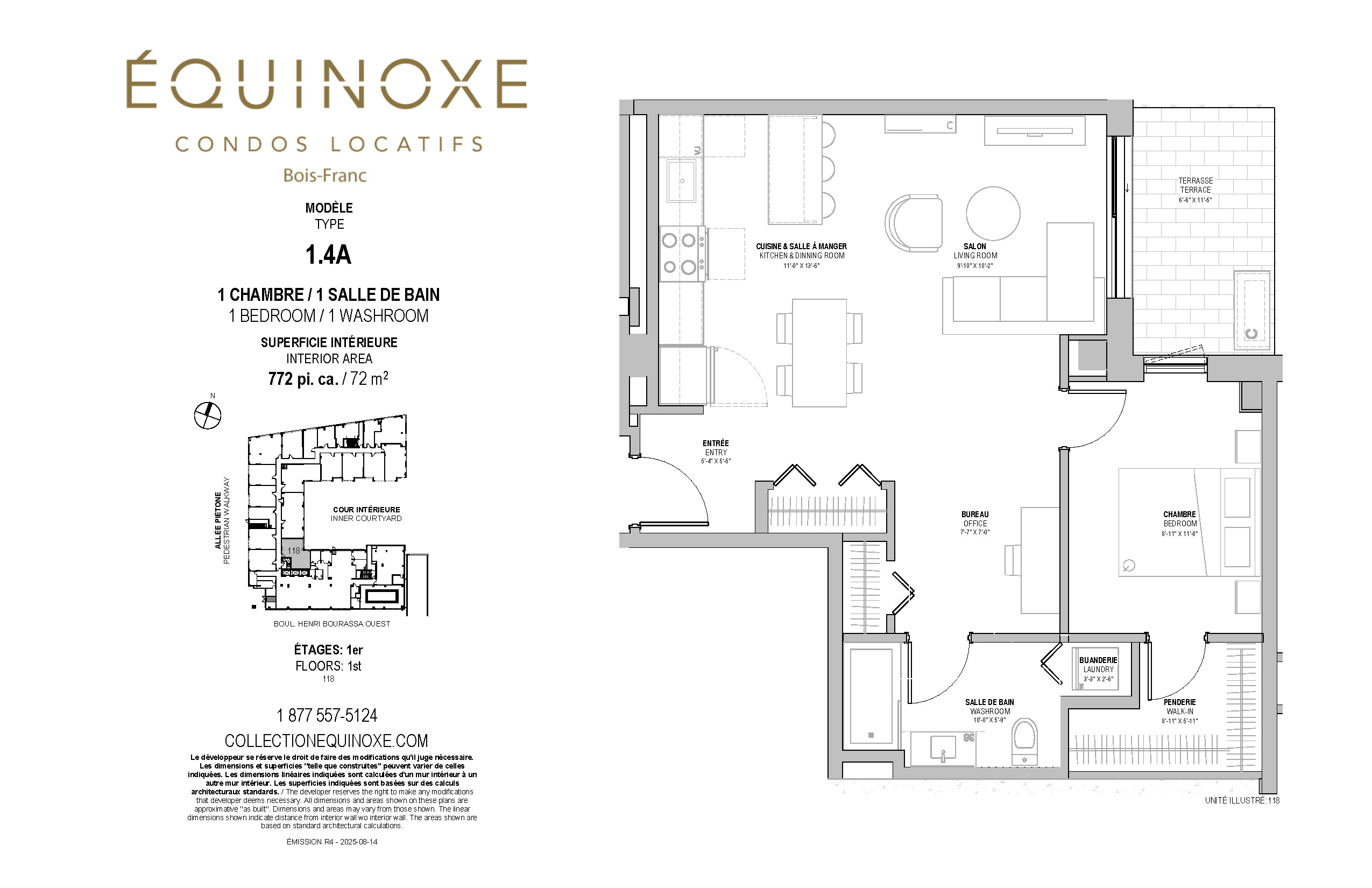 Bois Franc 1 bed 1 bath