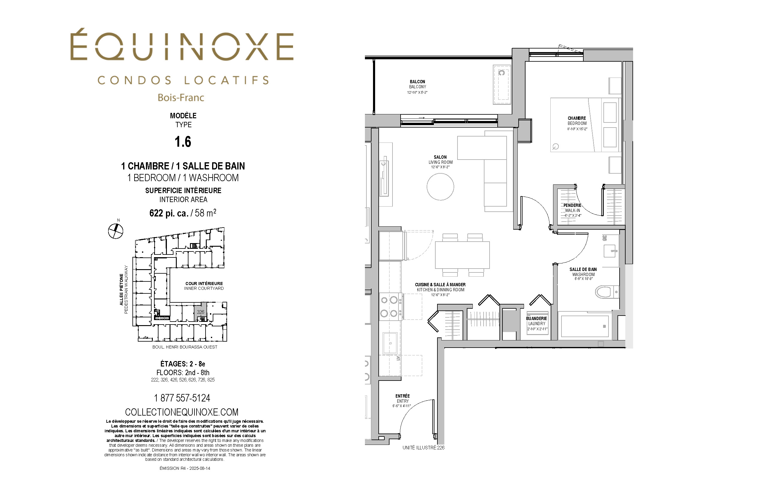 Bois Franc 1 bed 1 bath