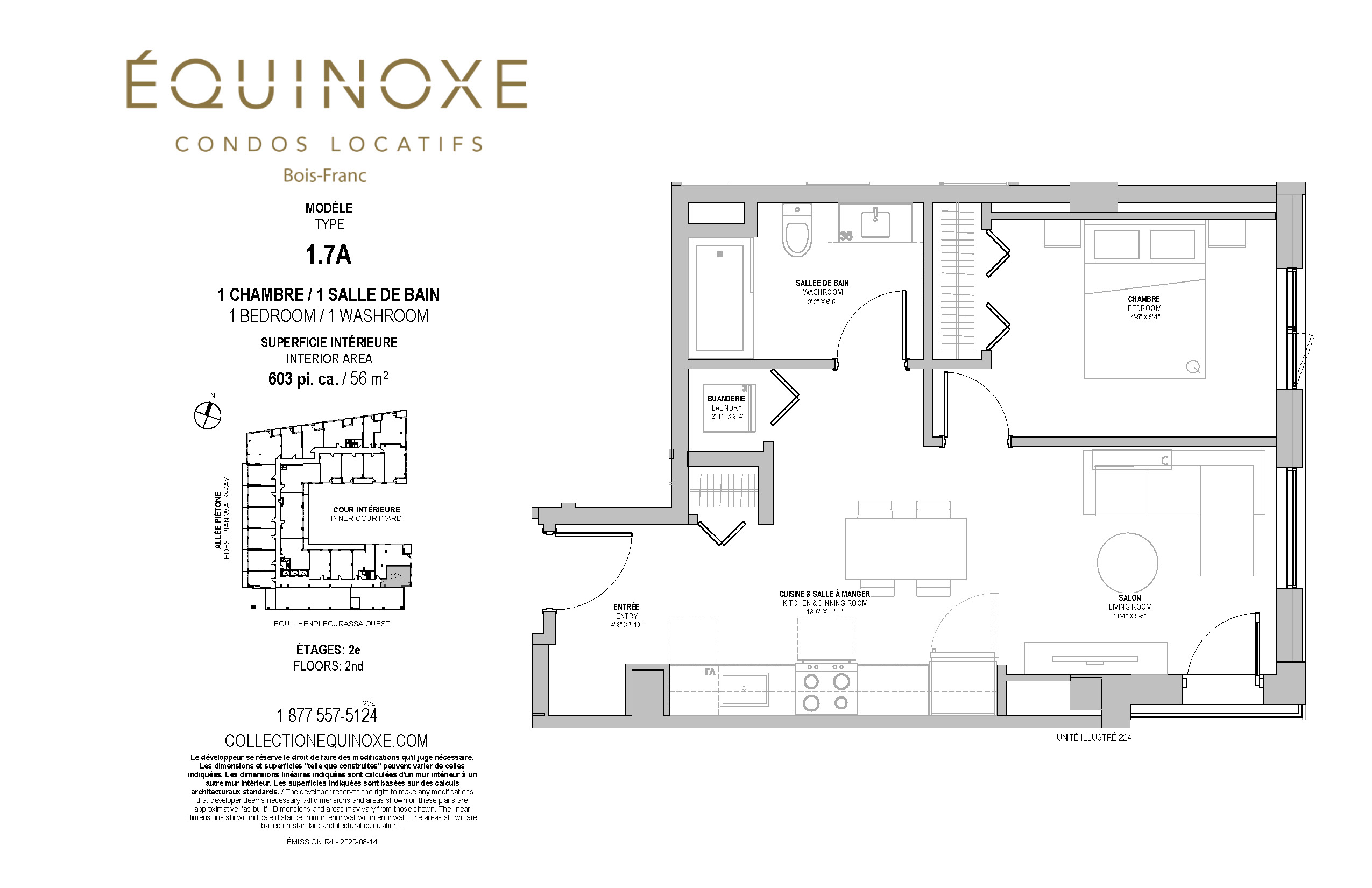 Bois Franc 1 bed 1 bath