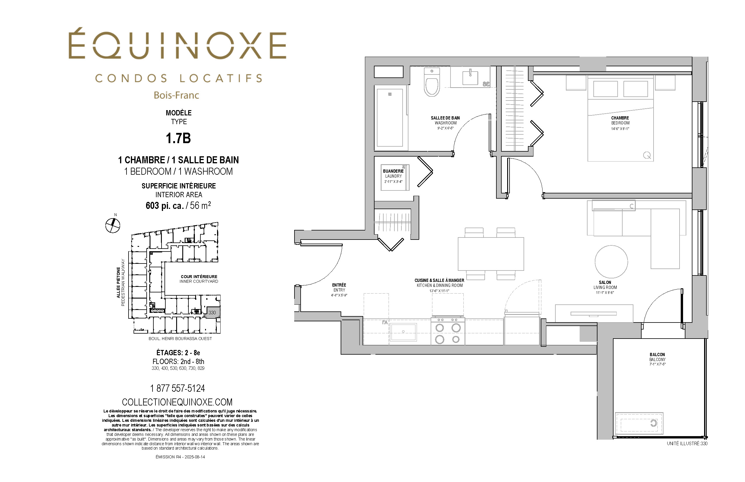 Bois Franc 1 bed 1 bath