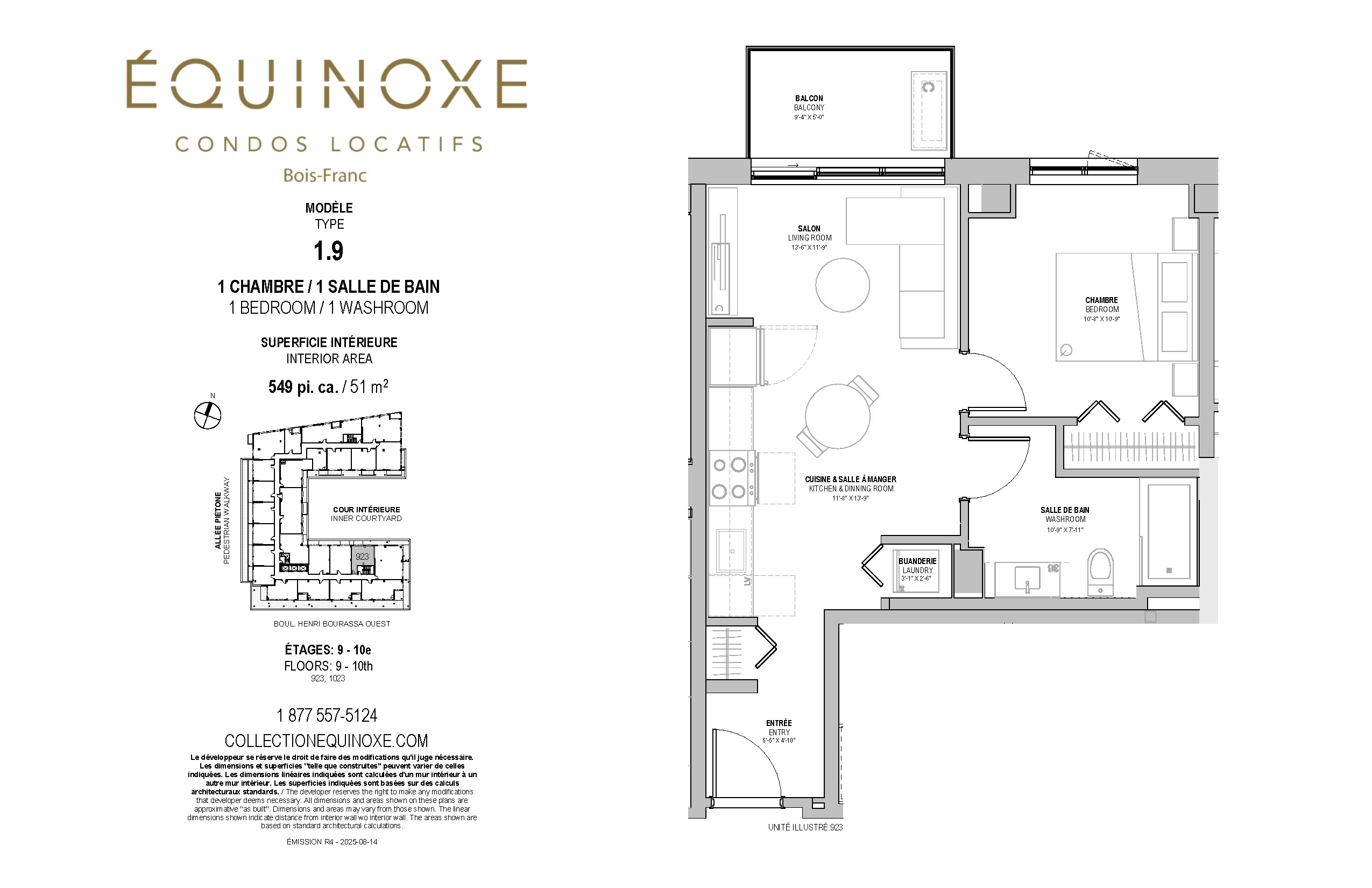 Bois Franc 1 bed 1 bath
