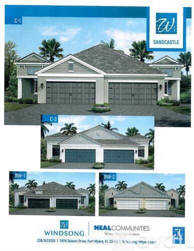 A brochure showcasing different house designs from Windsong Neal Communities.