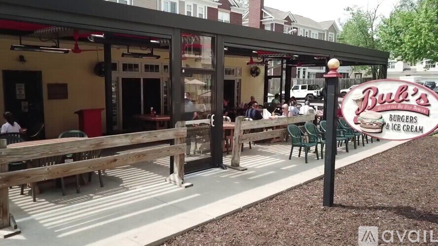 A restaurant named Bul's Burgers & Ice Cream has outdoor seating.