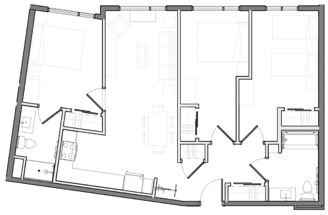 3 Bedroom 2 Bath Plan A & B